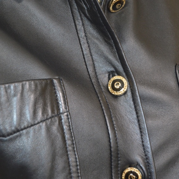 St. John Black Leather Button-Up Jacket – Size M (New Without Tags) - Picture 8 of 15